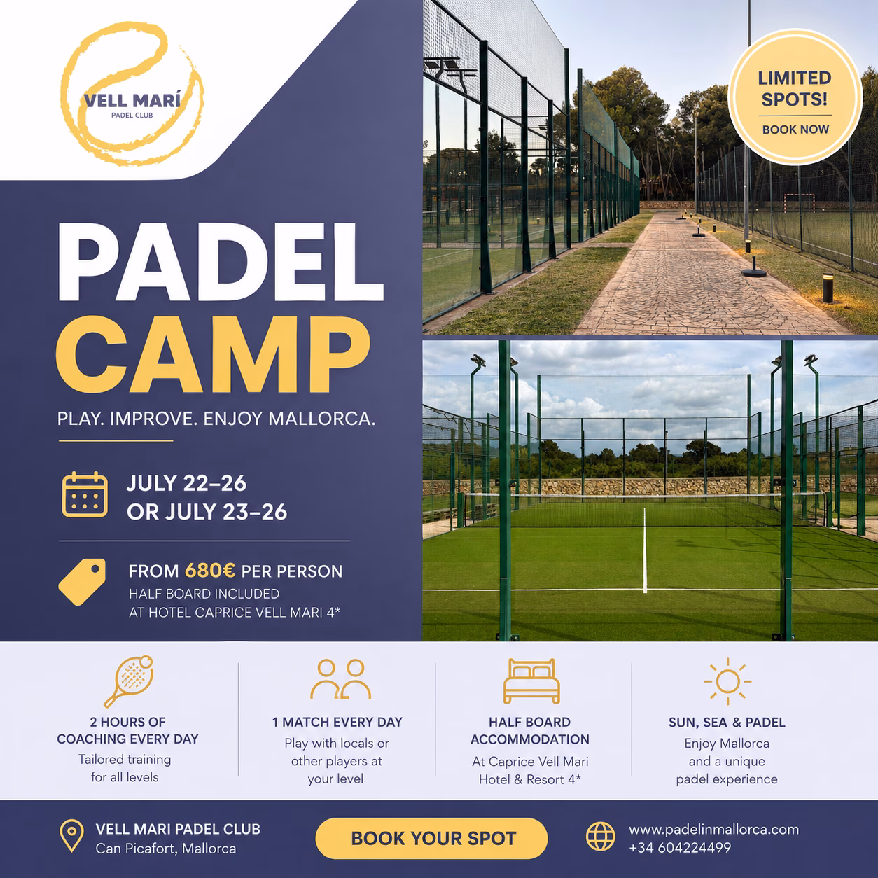 Padel camp Mallorca in Can Picafort